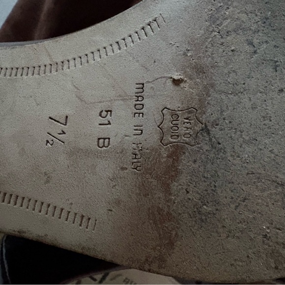 Via Spiga Italian Brown Leather & Suede Top Boots w/Silver Accents. Size 7 1/2. - Picture 5 of 5